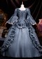 Renaissance Blue Floral Lace Ball Gown Rococo Dress 4