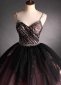Spaghetti Straps Black Tulle Embroidery Formal Prom Dress 4