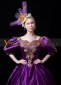 Purple Short Sleeves Embroidered Vintage Rococo Masquerade Ball Gown 3