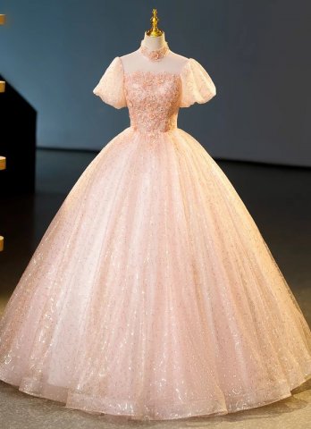 Girls Festival Pink Graduation Prom Dresses
