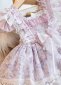 Girl Princess Puff Sleeve Purple Floral Dress 4