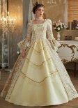 Versailles Makeup Ball Gold Dresses Carnival Vintage Victorian Dresses