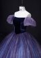 Gorgeous Deep Purple Shiny Tulle Velvet Prom Dress 3
