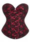 Black and Burgundy Strapless Sexy Lace Corset