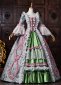 Green Blue Floral Jacquard Victorian Tea Party Dress 18th Century Rococo Ball Gown 3