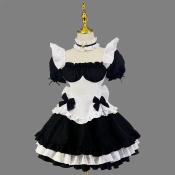 Anime Black Maid Costumes French Bowknot Maid Skirt Girls Woman Japanese Kawaii Lolita Cosplay Uniform Waitress Party Costumes