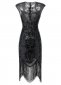 Black 1920s Sequined Flapper Dress Women Cocktail Dress 1