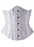 Plus Size White Jacquard Brocade Underbust Corset with Hip Gores