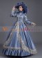 Blue Vintage Wedding Ball Gown Renaissance Costume with Hat 2