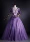 Embroidery Appliques Tulle Prom Dress With Purple