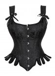 Black Victorian Historically Inspired Jacquard Overbust Corset