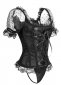 Black Jacquard Sexy Lace Mesh Corset Top 1 2