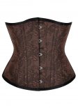 Brown Jacquard Waist Training Underbust Corset Longline