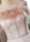 Pink Off the Shoulder Feather Tulle Club Dresses 2