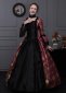 Cheap Historical Purple Floral Brocade Victorian Dress 2
