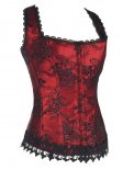 Burgundy Lace Halterneck Corset Top