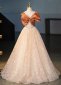 Bow Off The Shoulder Tulle Satin Wedding Guest Dresses