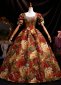 Floral Printing Birthday Prom Dress Medieval Ball Gown