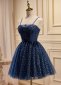 Off The Shoulder Short Prom Dress with Polka Dots