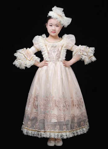 1791's Kids Girls Victorian Rococo Dress Inspiration Maiden Costume