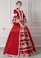 Red Rococo Baroque Princess Wedding Ball Gown Renaissance Historical Victorian Dress