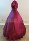 Wine Red Short Sleeve Southern Bell Victorian Ball Gown 2