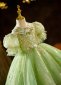 Girls Sequin Sparkly Green Tulle Tutu Ball Gown Dress 3
