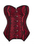 Red And Black Overbust Lingerie Corset