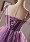 Purple Spaghetti Straps Corset Prom Party Dress 2