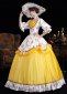 Yellow Printed Ruffled Half Sleeves Floor Length Venice Carnival Holiday Festive Formal Dress 4