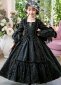 Girls Georgian Marie Antoinette 17th Century Dress Children Halloween Black Theater Clothing
