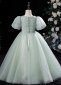 Green Forest Style Girls Bead Party Communion Dresses 3