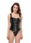 Black Steampunk Leather Waistcoat Corset 3