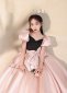 Pink Girl Princess Satin Bow Prom Dress 3