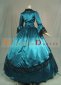 Blue Trumpet Sleeves Victorian Ball Gowns With Black Lace 2
