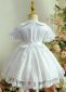Baby Shower Girls White Embroidery Cotton Dresses 1