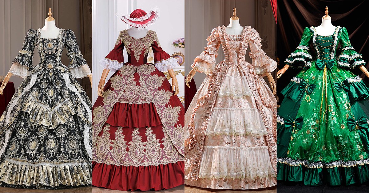 Rococo Baroque Masked Ball Dresses for Women | Vintage Masquerade Gowns